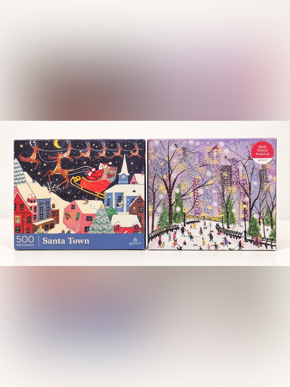 2 holiday Galison puzzles - 500 piece complete